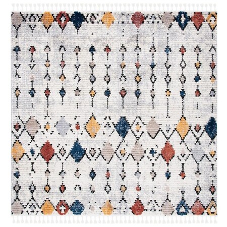 Safavieh 6 ft. 7 in. x 6 ft. 7 in. Morocco Power Loomed Square Area Rug Grey & Gold MRC825F-7SQ